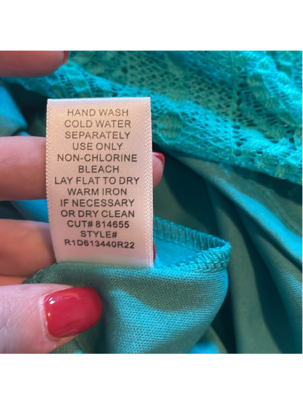 Rabbit Rabbit Designs Teal Turquoise Lace Dress - Picture 5 of 11